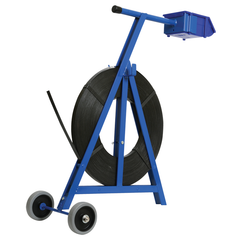Dy-Mark - Steel Strap Dispenser - Blue with wheels | 3518CR2S