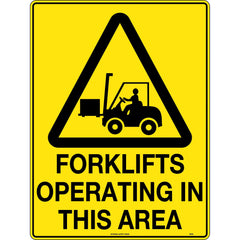 Uniform Safety Signs - 300x225mm - Poly - Forklifts Operating in This Area | 353MP