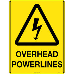 Uniform Safety Signs - 600x400mm - Poly - Caution Overhead Powerlines | 367LP