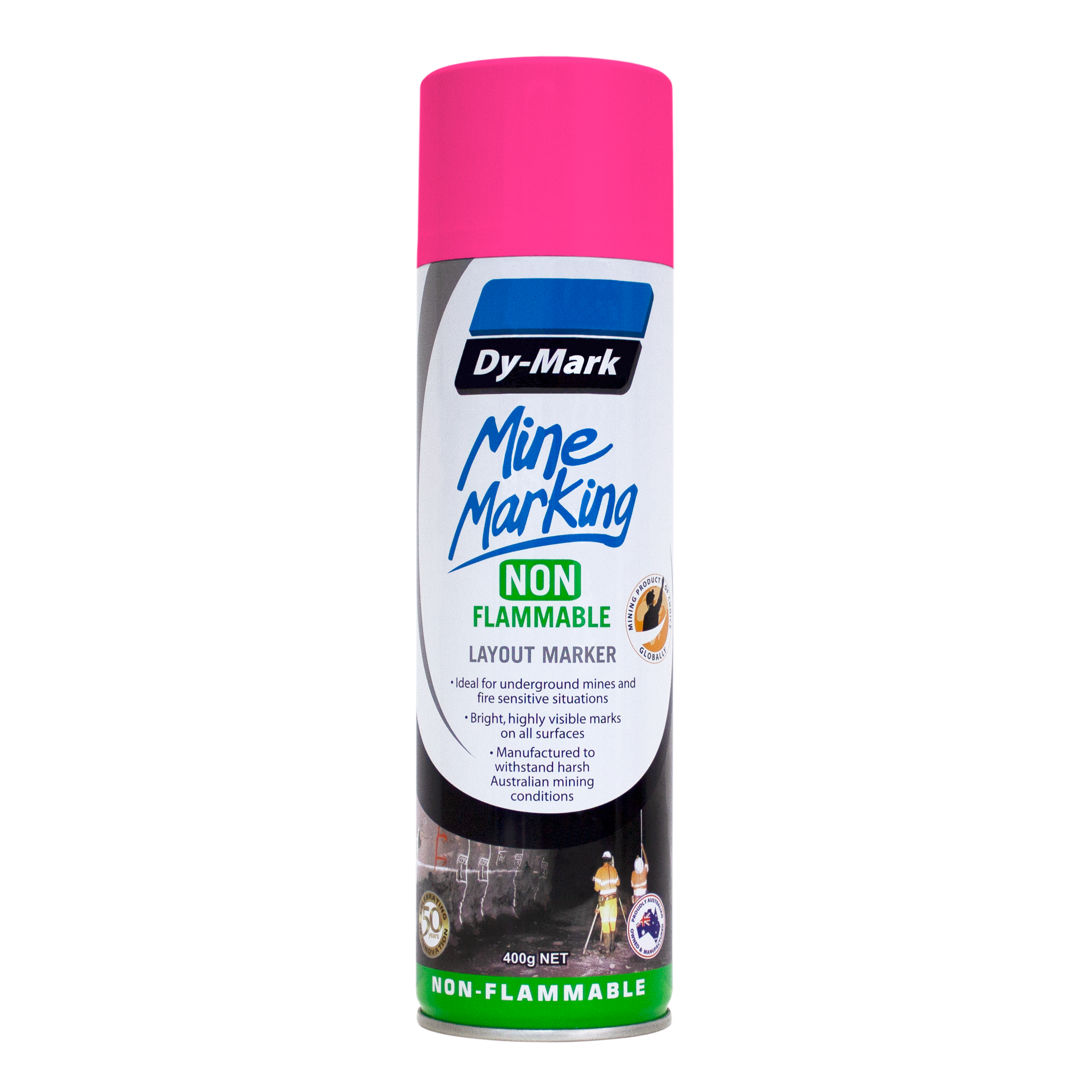 Dy-Mark - Mine Marking Non-Flammable HZ FL Pink 400g | 38023529