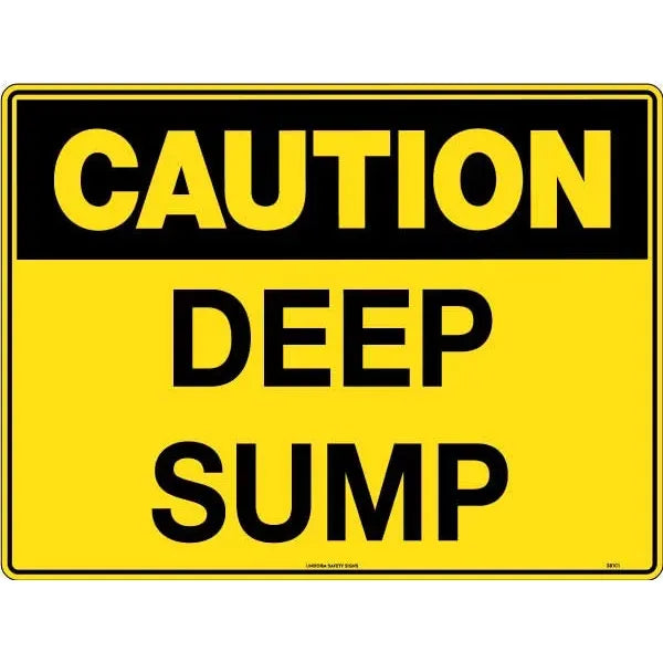 Uniform Safety Signs - 600x400mm - Metal - Class 2 - Reflective - Caution Deep Sump | 381C2