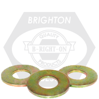 Brighton Best - 3/8" - IMPERIAL SAE THRU-HARDENED FLAT WASHER ZINC-YELLOW CR+6 | 383150