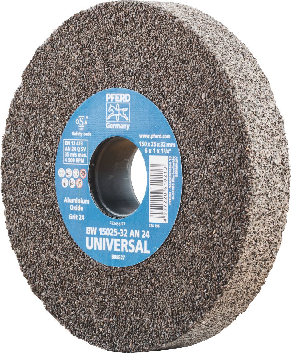 PFERD - 150mm Bench Grinding Wheel Aluminium Oxide BW 15020-32 AN 24 UNIVERSAL | 39008422 1