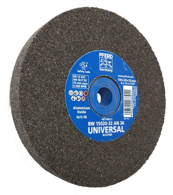 PFERD - 150mm Bench Grinding Wheel Aluminium Oxide BW 15020-32 AN 36 UNIVERSAL | 39009708 1