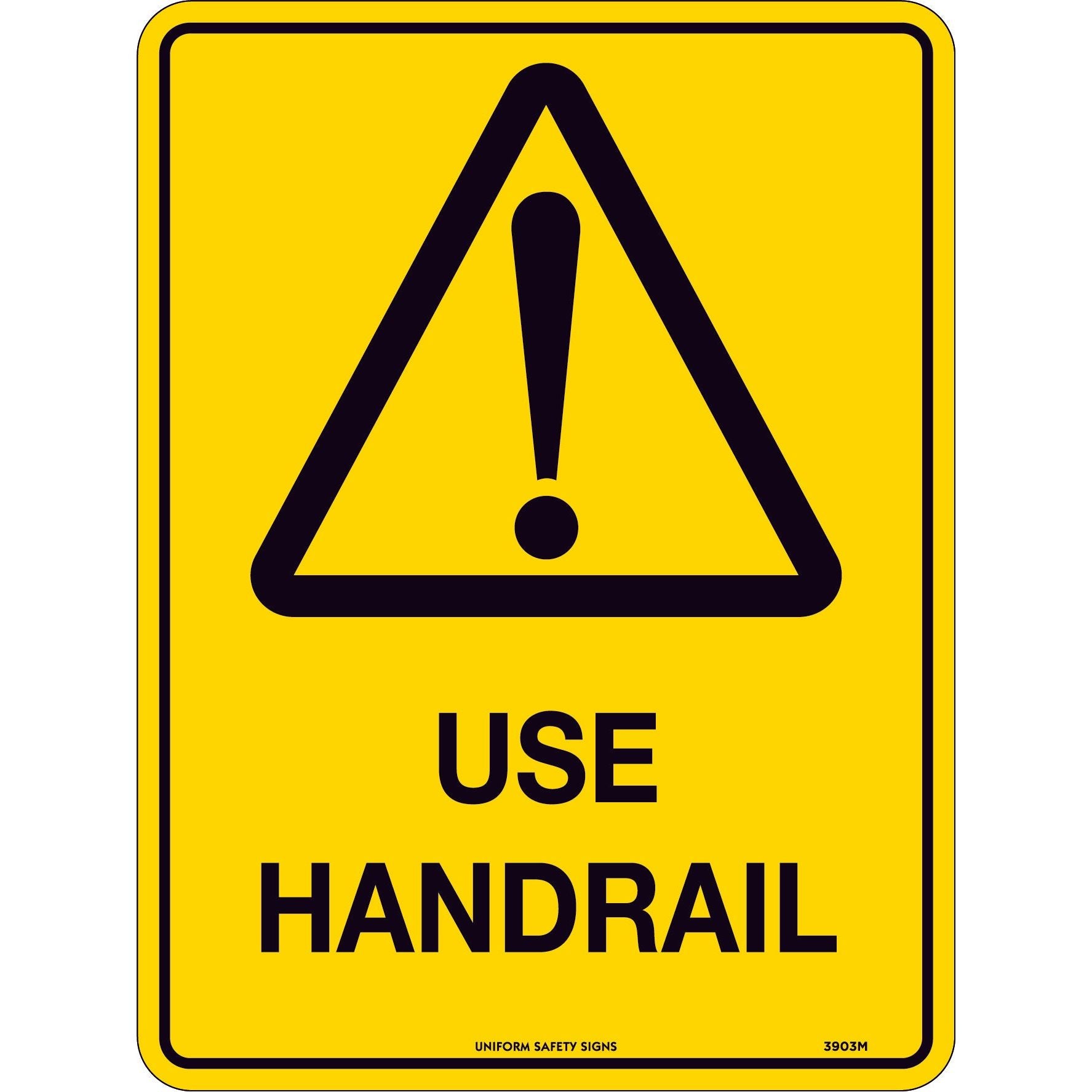 Uniform Safety Signs - 300x225mm - Poly - Use Handrail | 3903MP