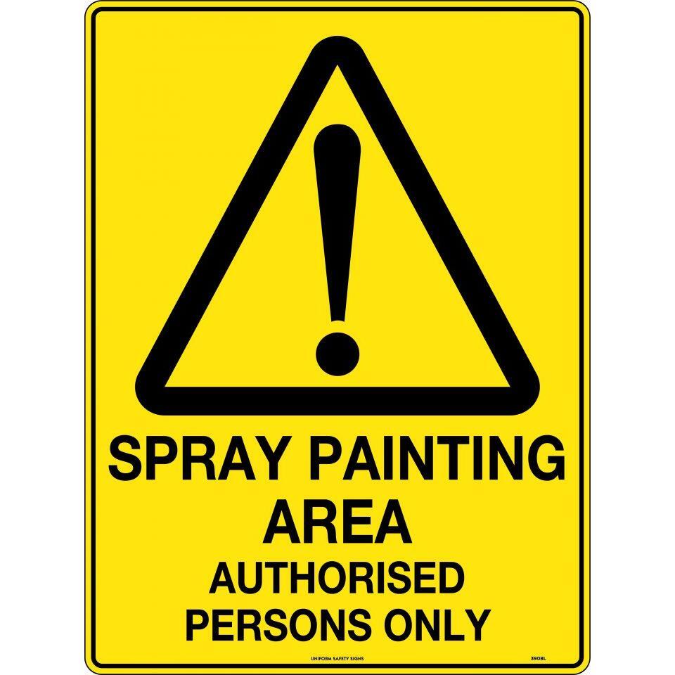 Uniform Safety Signs - 600x400mm - Corflute - Spray Painting Area Authorised Persons Only | 3908LC