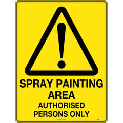 Uniform Safety Signs - 600x400mm - Corflute - Spray Painting Area Authorised Persons Only | 3908LC