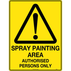 Uniform Safety Signs - 600x400mm - Metal - Spray Painting Area Authorised Persons Only | 3908LM