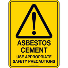 Uniform Safety Signs - 600x400mm - Poly - Asbestos Cement Use Appropriate Safety Precautions | 3916LP