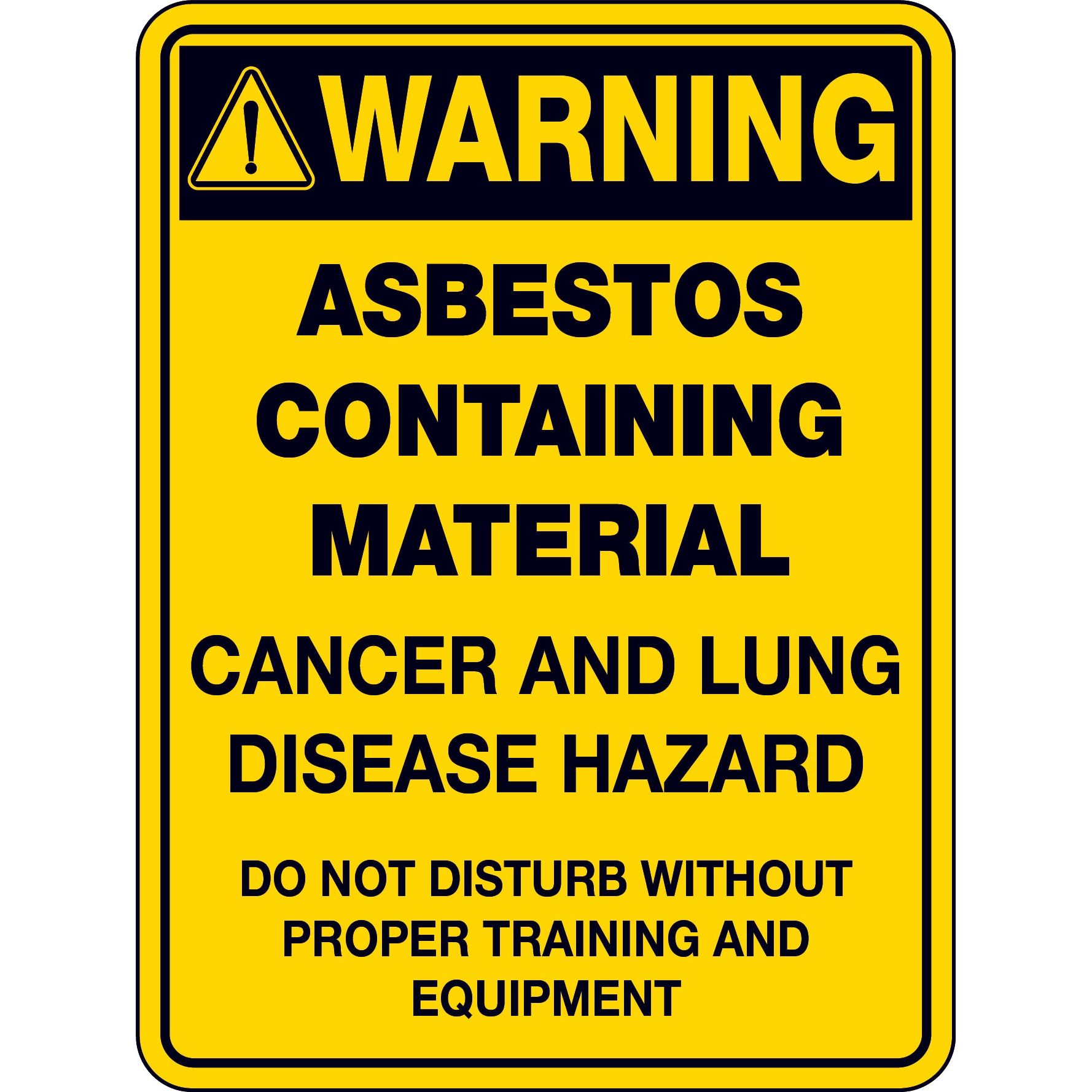 Uniform Safety Signs - 300x225mm - Metal - Warning Asbestos Cancer & Lung Disease Hazard | 3917MM