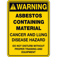 Uniform Safety Signs - 300x225mm - Metal - Warning Asbestos Cancer & Lung Disease Hazard | 3917MM