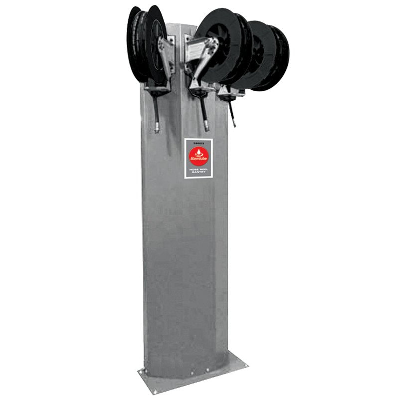 Alemlube - Hose Reel Column Stand C/W 3 X 12mm Id X 15M Hose Reels | 39203-504C