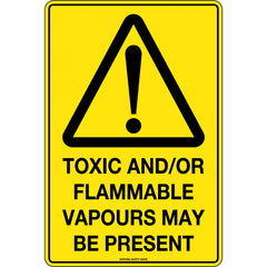 Uniform Safety Signs - 450x300mm - Poly - Toxic and/or Flammable Vapours May Be Present | 398LSP