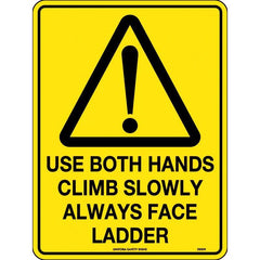 Uniform Safety Signs - 300x225mm - Metal - Use Both Hands Climb Slowly Always Face Ladder | 399MM