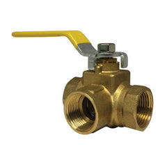 Hardie Hose - 3-Way Brass Valve - Side Entry - L Port - 20mm (3/4") | BV-BBL020S