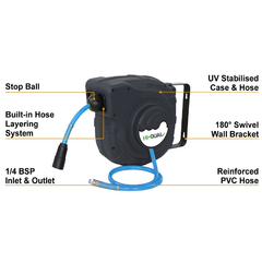 IFS - Brassfit Retractable Air Hose Reel. 3/8x14m | 40-HQR1014