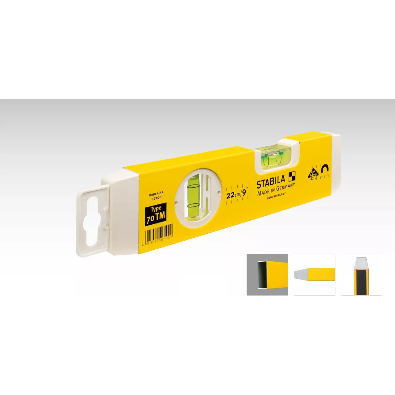 Stabila - Type 70 Tm Spirit Level, 22 Cm | 70TM/22