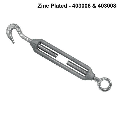 Austlift - Turnbuckle Forged GAL Hook/Eye JIS 10mm End fittings are zinc plated | 403010