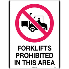 Uniform Safety Signs - 450x300mm - Poly - Forklifts Prohibited in This Area | 407LSP