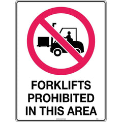 Uniform Safety Signs - 600x400mm - Metal - Forklifts Prohibited in This Area | 407LM