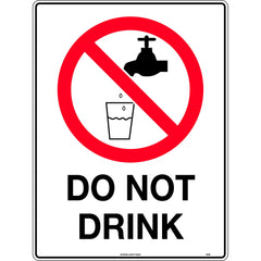 Uniform Safety Signs - 50mm - Self Adhesive - Pkt5 - No Drinking Picto | 409RA