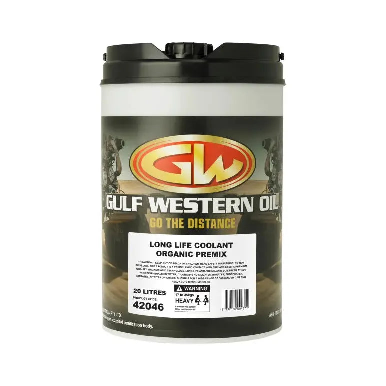 Gulf Western - Long Life Coolant Organic Premix Yellow 20L | 42046Y