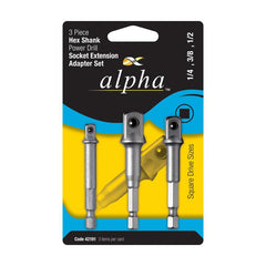 Alpha Adaptor Set Hex - Square 3 Pc