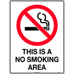 Uniform Safety Signs - 600x400mm - Poly - This is a No Smoking Area | 422LP