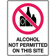 Uniform Safety Signs - 600x400mm - Poly - Alcohol Not Permitted On This Site | 423LP