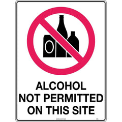 Uniform Safety Signs - 600x400mm - Corflute - Alcohol Not Permitted On This Site | 423LC