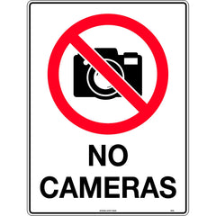 Uniform Safety Signs - 450x300mm - Metal - No Cameras | 424LSM