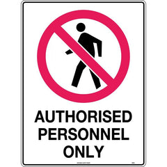Uniform Safety Signs - 240x180mm - Self Adhesive - Authorised Personnel Only | 425DA