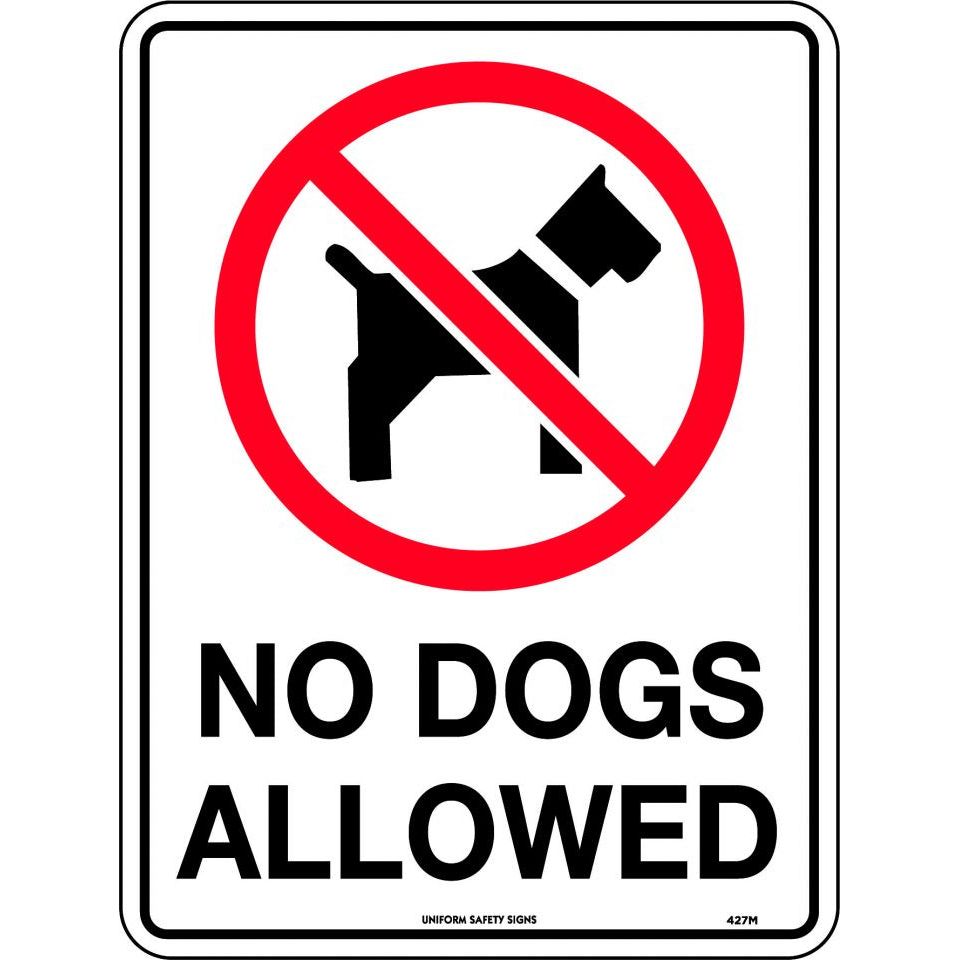 Uniform Safety Signs - 300x225mm - Metal - No Dogs Allowed | 427MM