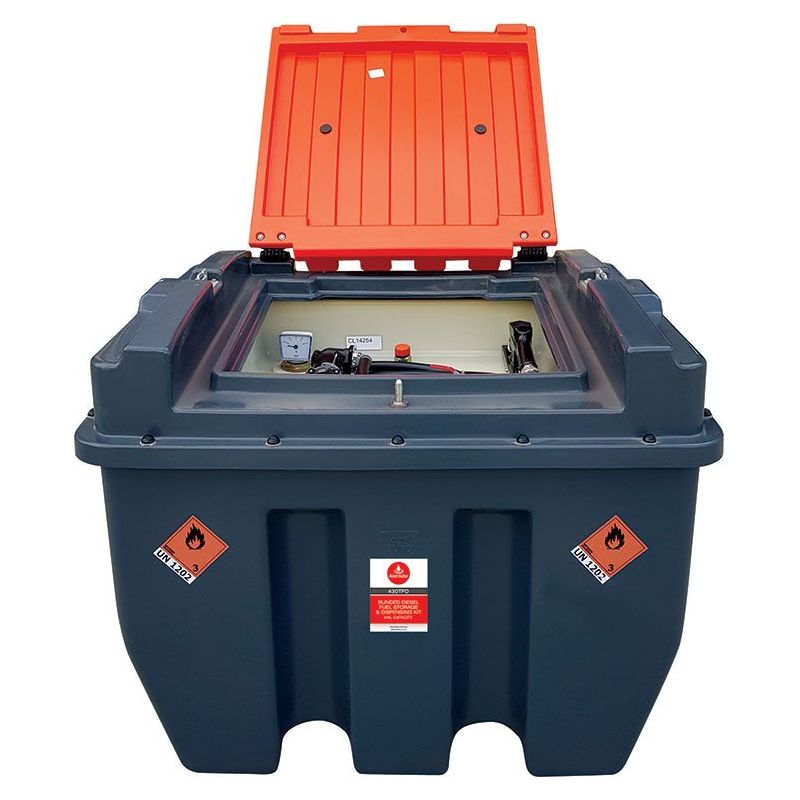 Alemlube - Portable Self Bunded Diesel Storage 414L Poly Tank And Dispensing Kit – 12V | 430TFD