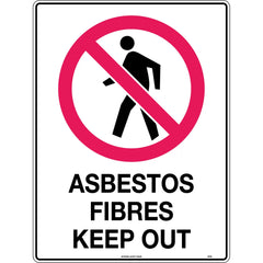 Uniform Safety Signs - 600x400mm - Poly - Asbestos Fibres Keep Out | 433LP