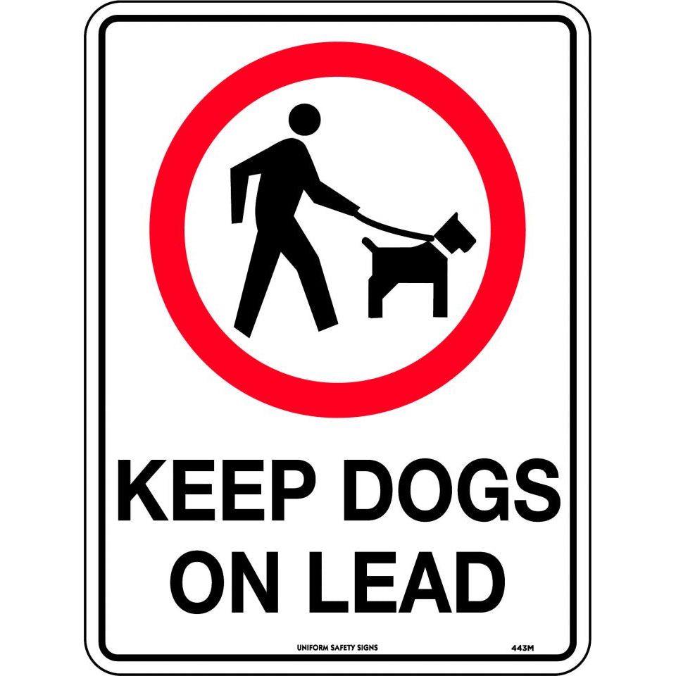 Uniform Safety Signs - 300x225mm - Metal - Keep Dogs On Lead | 443MM
