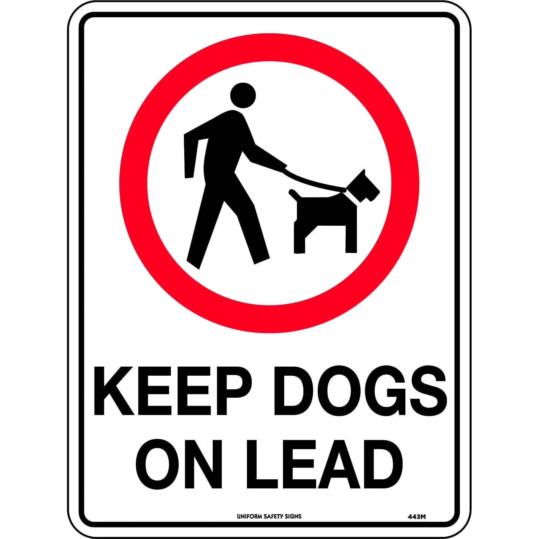 Uniform Safety Signs - 300x225mm - Poly - Keep Dogs On Lead | 443MP