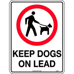 Uniform Safety Signs - 300x225mm - Metal - Keep Dogs On Lead | 443MM