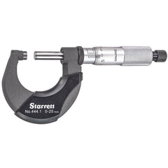 Starrett - Micrometer 0-25mm 0.01mm Grad Carbide Faces | 444.1MXRL-25