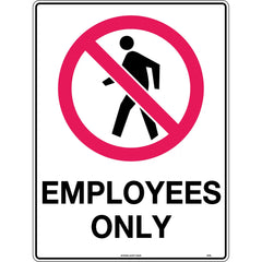 Uniform Safety Signs - 450x300mm - Metal - Employees Only | 445LSM