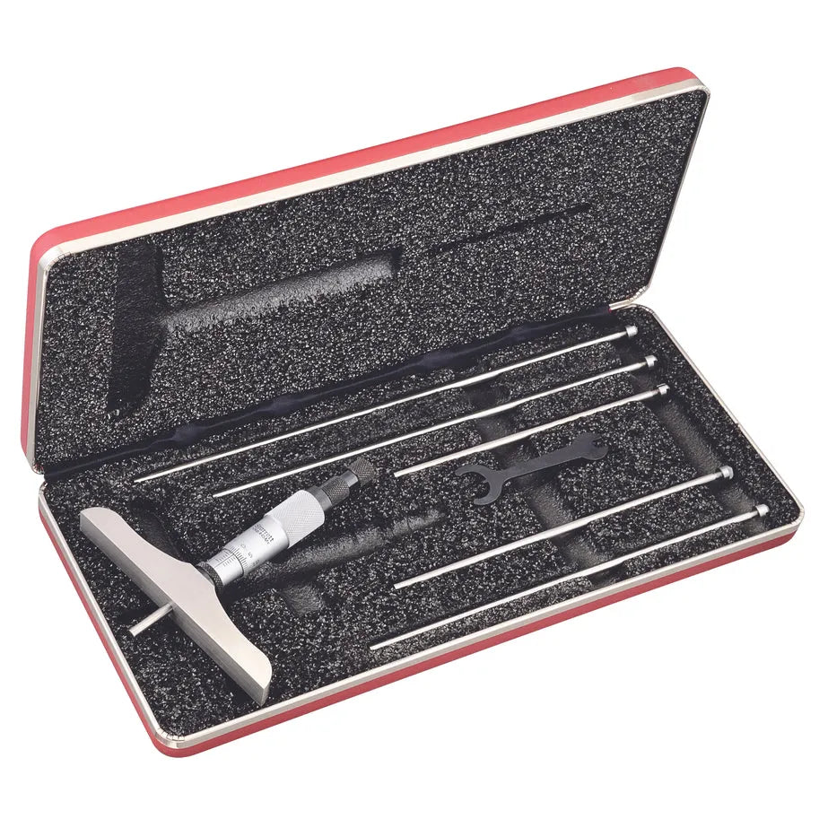 Starrett - Depth Gage 0-150mm Range 100mm Base 6 Rods Case | 445MBZ-150RL