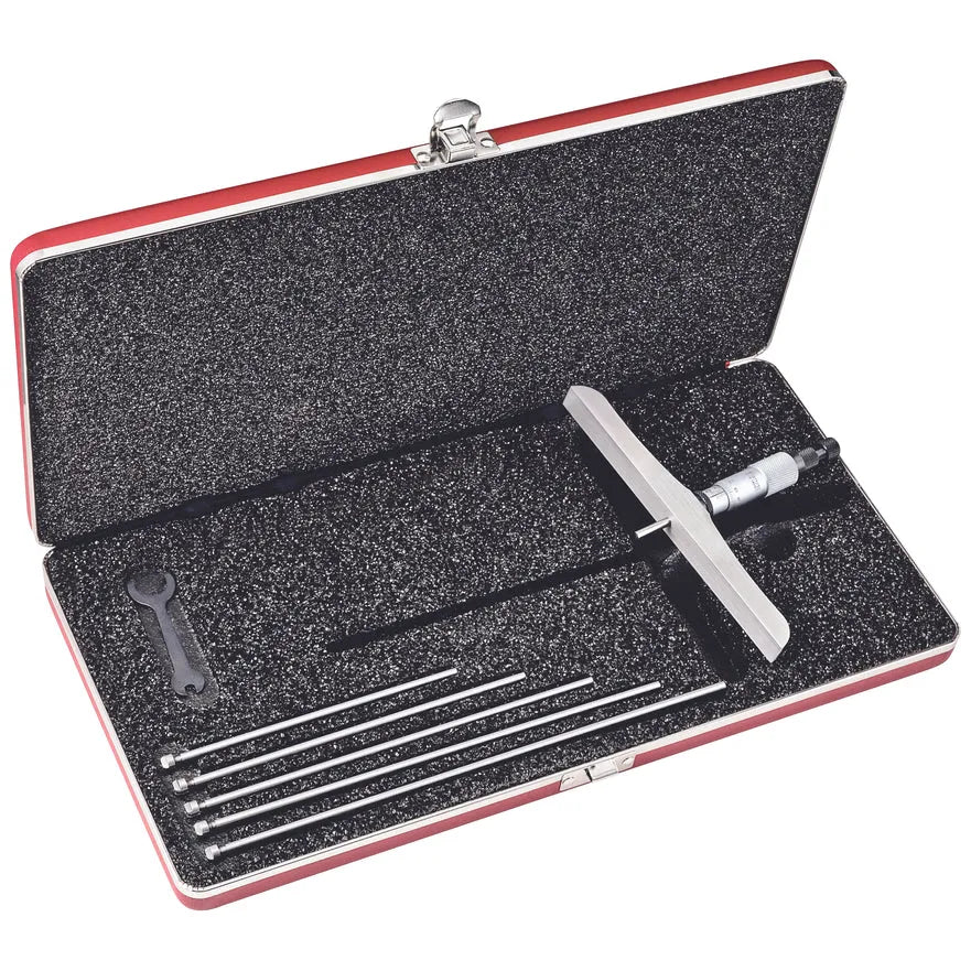 Starrett - Depth Gage 0-150mm Range 150mm Base 6 Rods Case | 445MDZ-150RL