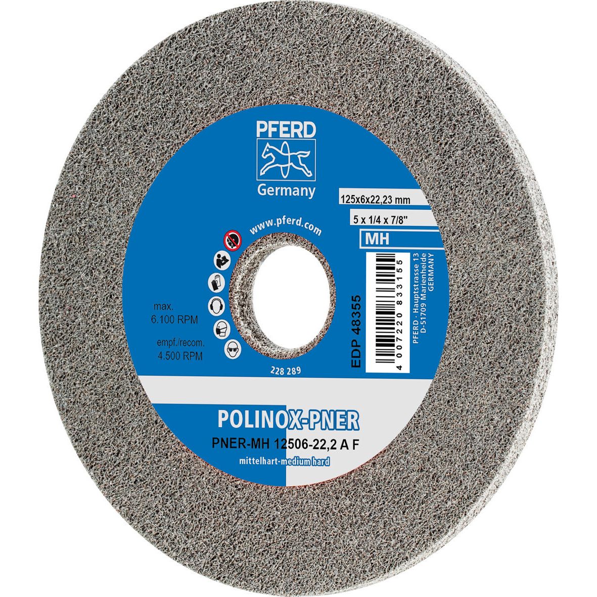 PFERD - POLINOX Ring Wheels Unitized Discs PNER-MH 12506-22.2 A FINE (medium hard) | 44691252 1