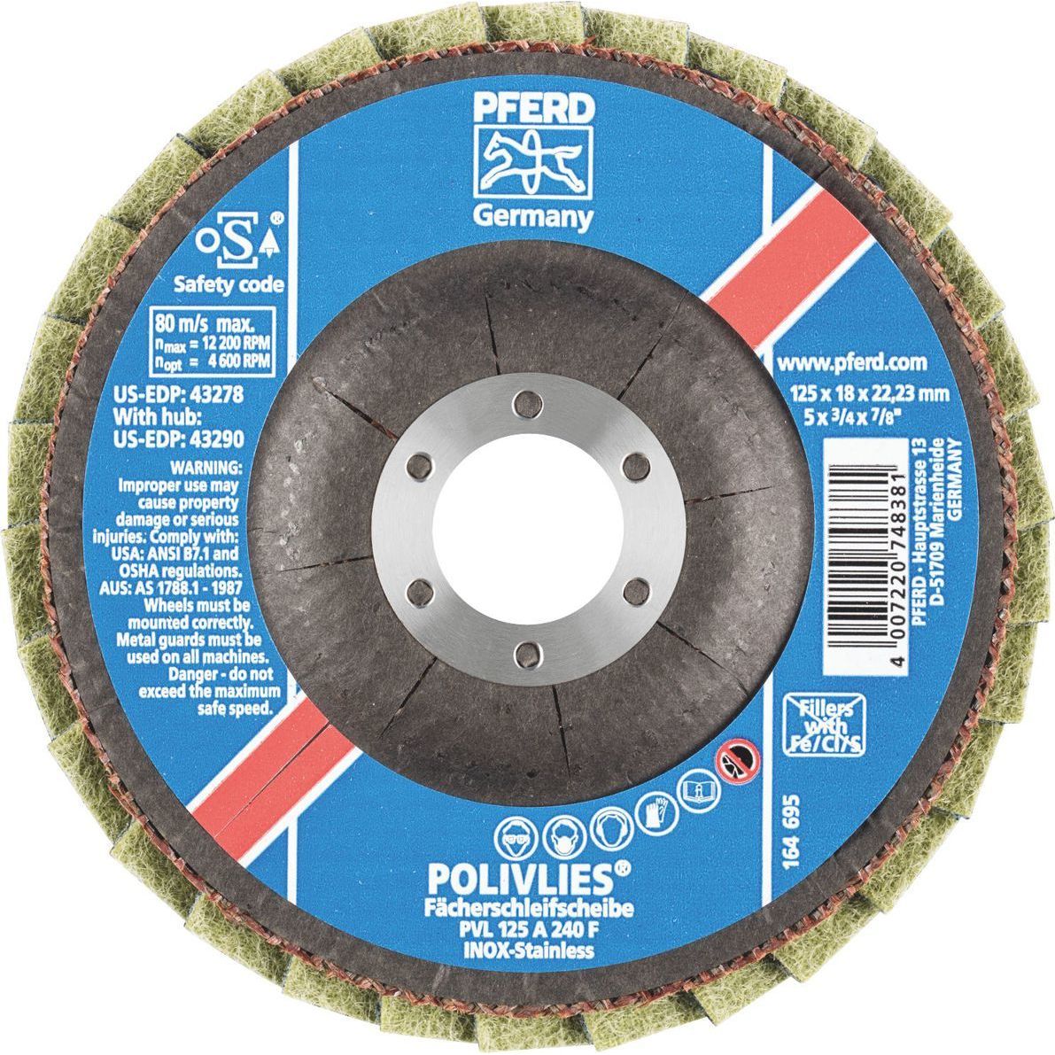 PFERD - POLIVLIES Surface Conditioning Flap Disc PVL 125 A Fine - Blue | 44694113 1