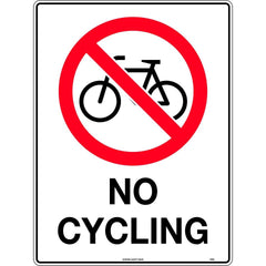 Uniform Safety Signs - 450x300mm - Metal - No Cycling | 446LSM