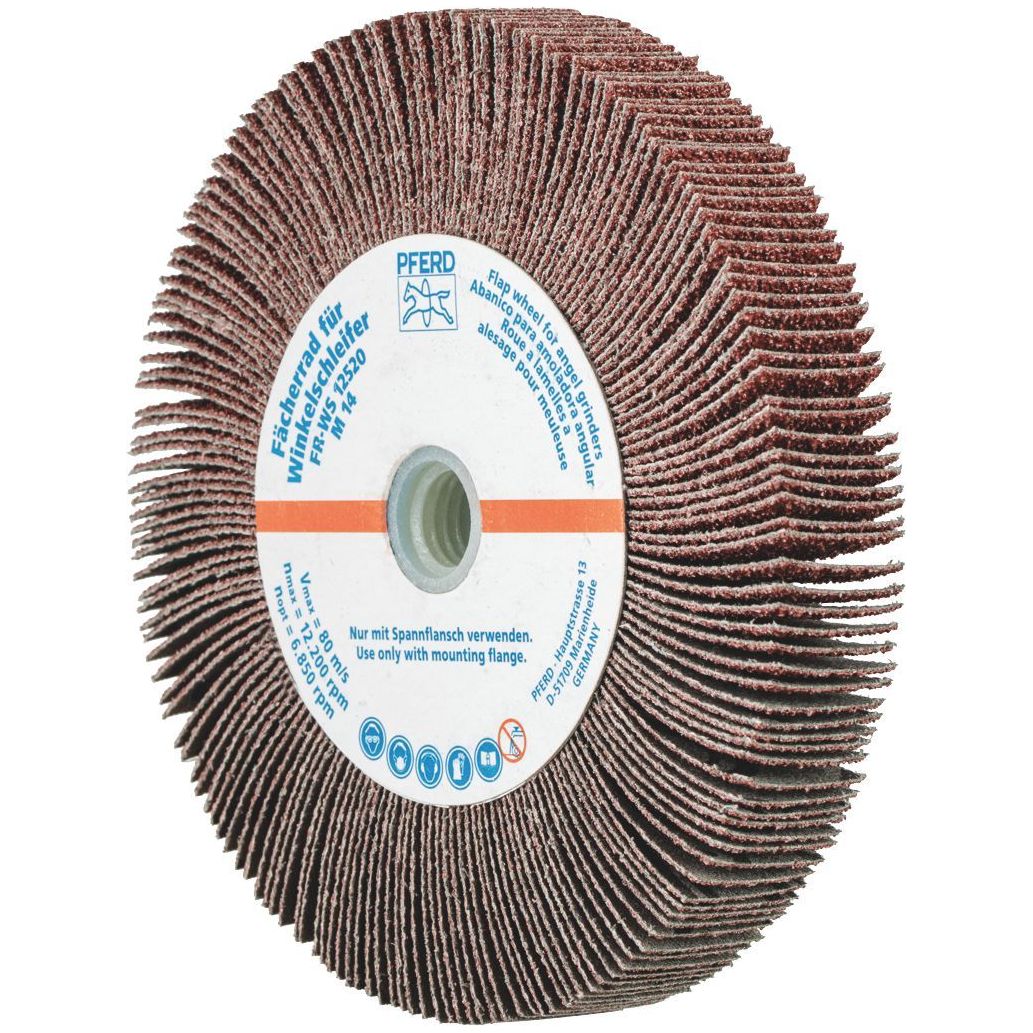 PFERD - Flap Wheel Aluminium Oxide m14 Thread - Suits 125mm Angle Grinder FR-WS 12520 M14 A 40 Grit | 44782504 1