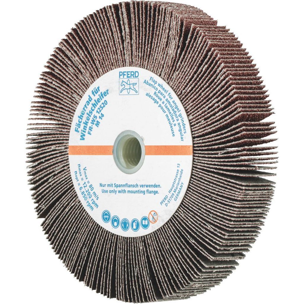 PFERD - Flap Wheel Aluminium Oxide m14 Thread - Suits 125mm Angle Grinder FR-WS 12520 M14 A 60 Grit | 44782506 1
