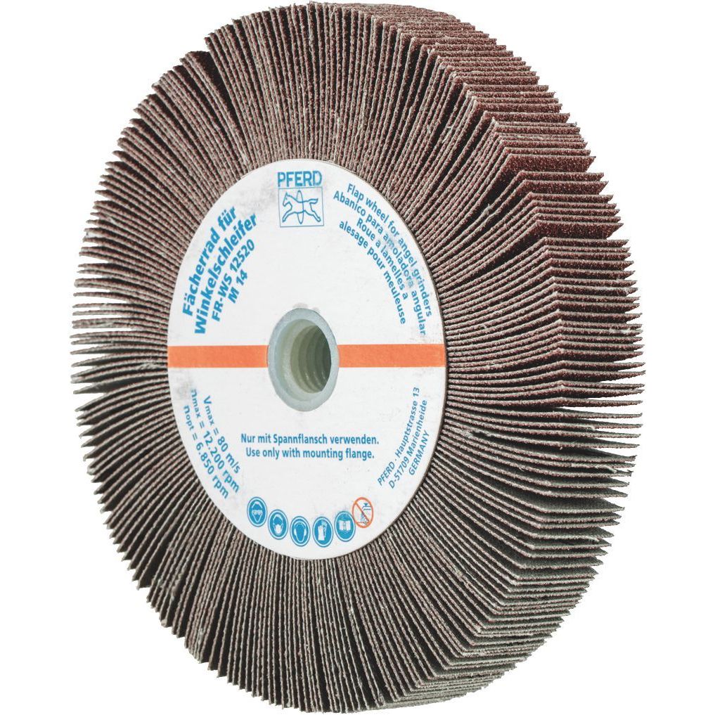 PFERD - Flap Wheel Aluminium Oxide m14 Thread - Suits 125mm Angle Grinder FR-WS 12520 M14 A 80 Grit | 44782508 1