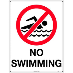Uniform Safety Signs - 450x300mm - Metal - No Swimming | 449LSM