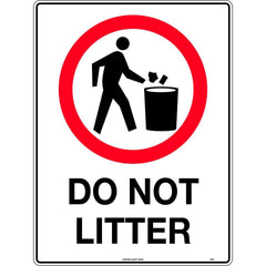 Uniform Safety Signs - 600x400mm - Metal - Do Not Litter | 451LM